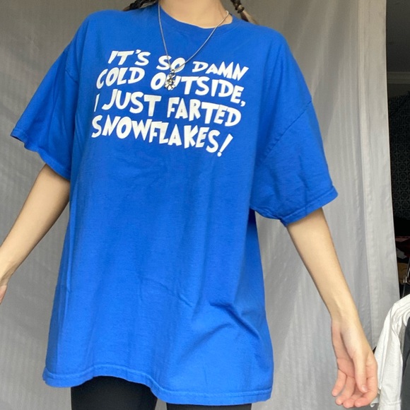 Fart Graphic Blue Gildan XXL T-Shirt - Picture 4 of 6